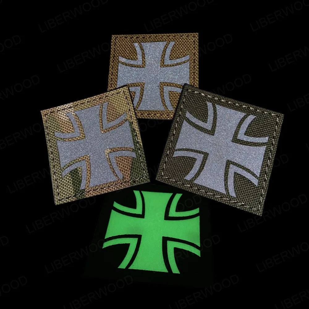 Knights Templar Embroidered Patch the Crusades IR Infrared Reflective Military Tactical Combat Emblem Badge PVC Hook Fasterner