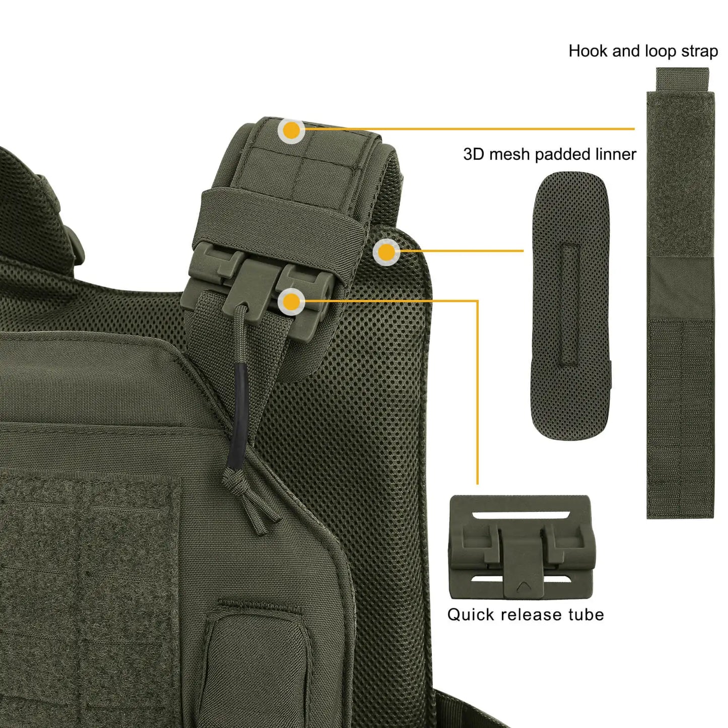 500D Tactical Vest Laser Cutting MOLLE LAVC Plate Carrier