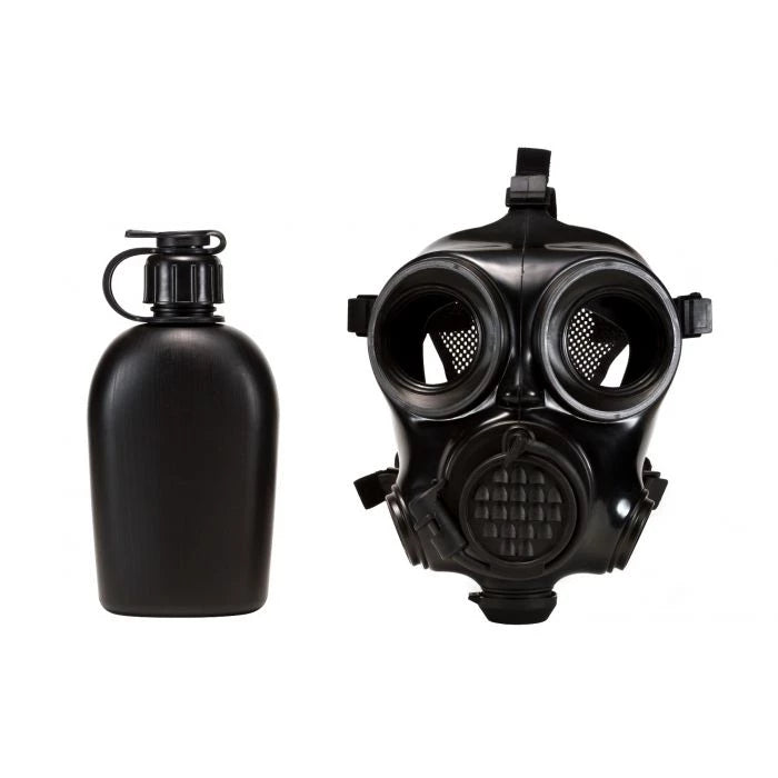 CM-7M Military Gas Mask - Small, Medium, Large | Includes Pre-installed Hydration System & Canteen | CBRN Protection Military Special Forces, Police Squads, and Rescue Teams