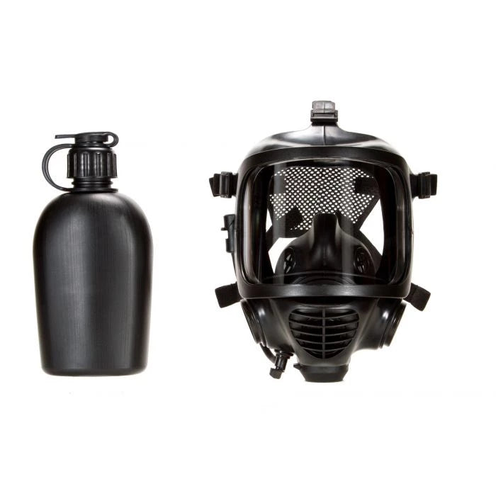 CM-6M Tactical Gas Mask - Includes Pre-installed Hydration System & Canteen | Full-Face Respirator for CBRN Defense